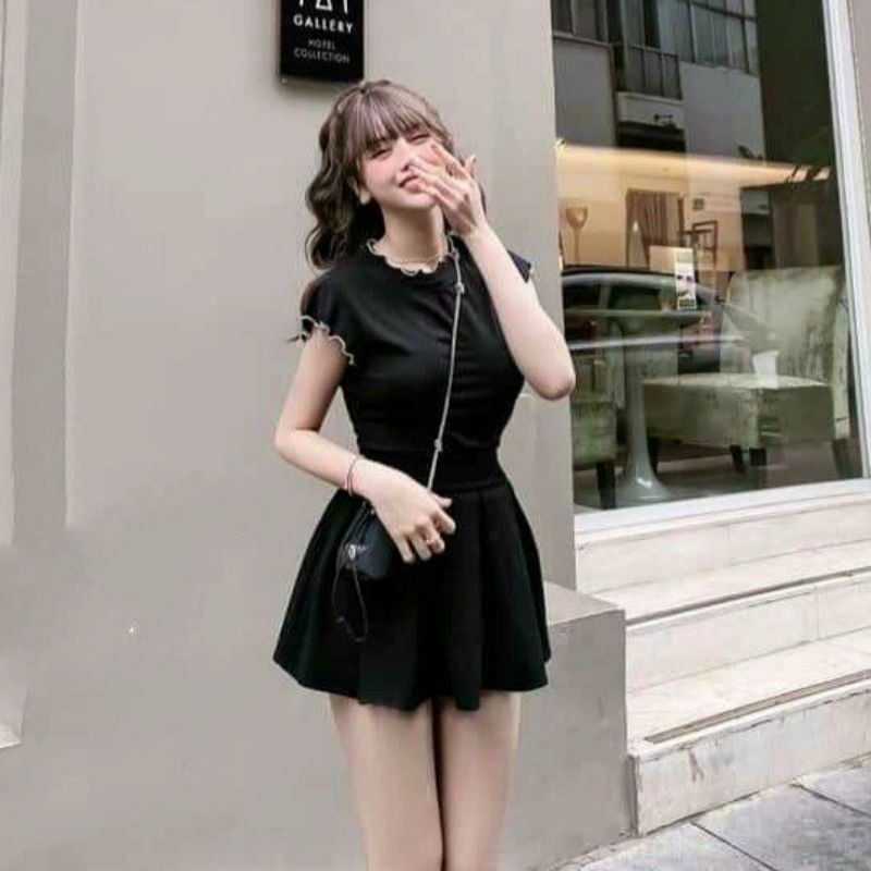Áo Croptop Cuộn Viền Basic Xinh Tuyết's House