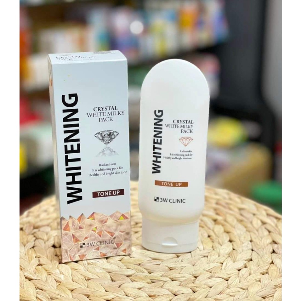 Kem Ủ Trắng Body Nâng Tone 3W Clinic Hàn Quốc Crystal White Milky Body Lotion giúp trắng da và dưỡng ẩm 200ml