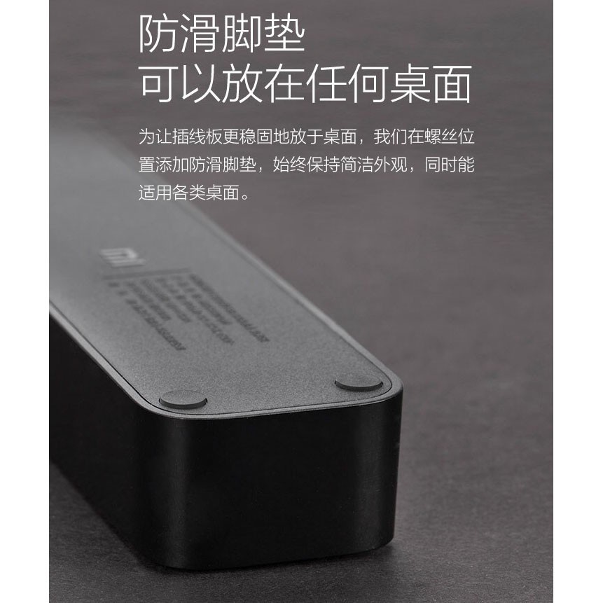 Ổ Cắm Điện Thông Minh Xiaomi Mi Với 3 Cổng Usb 2a Đen