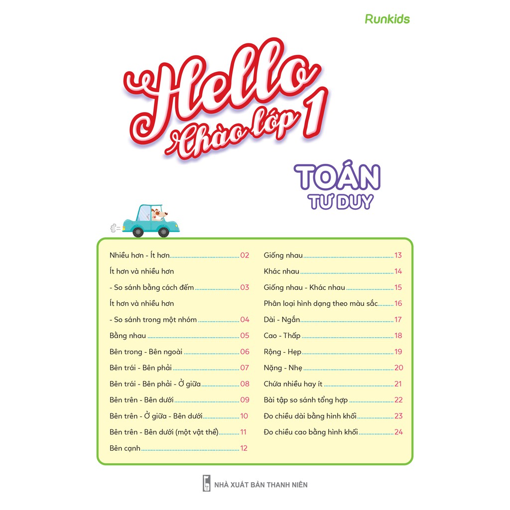 Sách Hello Chào lớp 1 – Toán tư duy