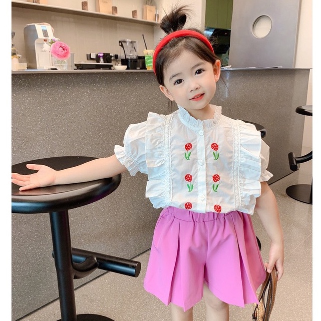 Bộ học sinh thêu hoa cho bé gái từ 8-20kg