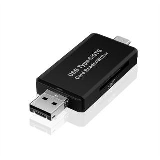 USB 2.0 Micro SD/SD Card Reader 3 in 1 Connection Type-C OTG Adapter for Android Computer
