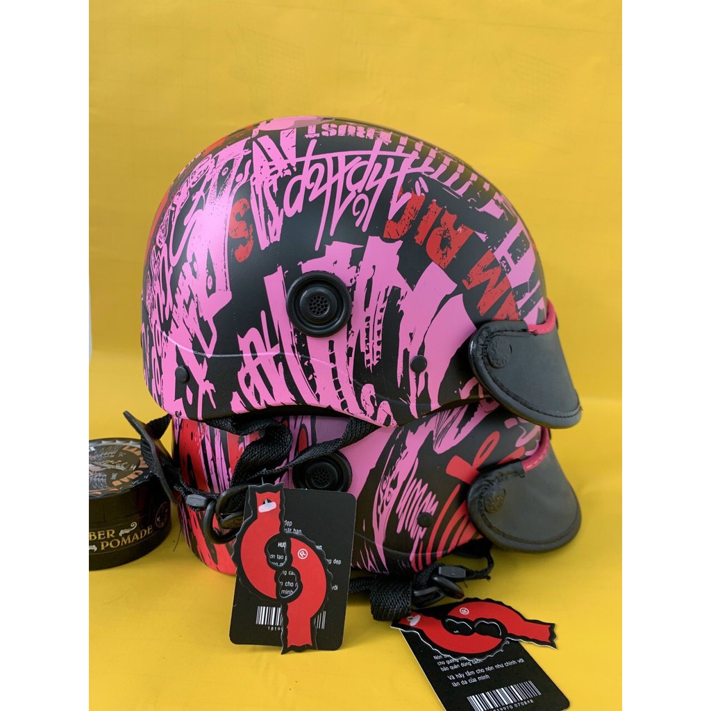 Nón Bảo Hiểm Sơn Nhúng Hoạ Tiết Grafity Có Thông Gió Cực chất
