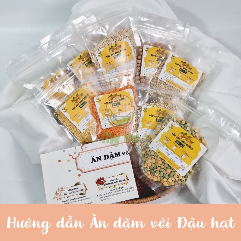 Tổng hợp đậu hạt hữu cơ ăn dặm nhập khẩu 100g cho bé từ 6 tháng tuổi