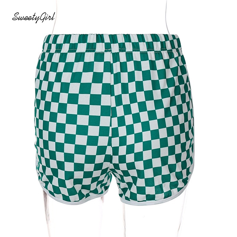 Quần short thể thao lưng cao dáng ôm màu sắc tương phản thời trang cho nữ