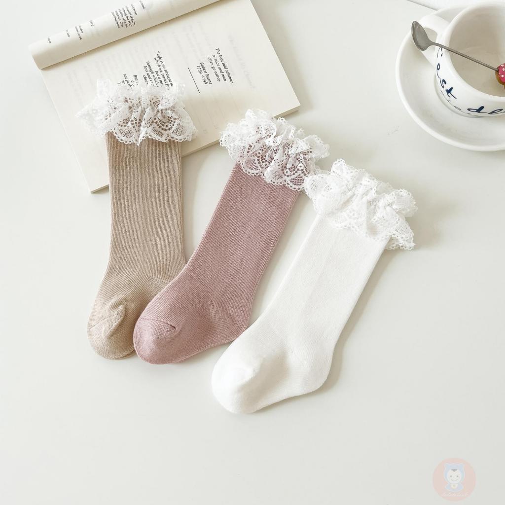 Laa6-quần Tất Dài Qua Gối Thêu Ren Dễ Thương Cho Bé Gái