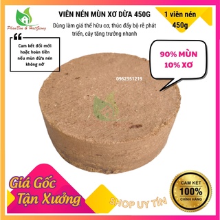 Viên nén mụn dừa, đất nén, xơ dừa nén 400g-450gr