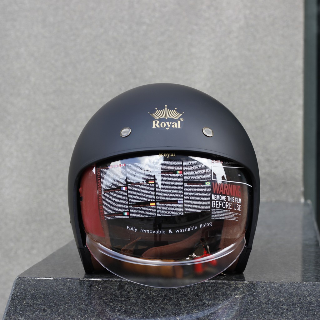 Mũ bảo hiểm 3/4 Royal M139 kính âm cao cấp tháo được lớp lót |Mũ nhựa ABS độ bền cao -BH 12 Tháng