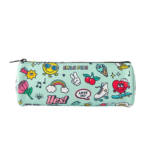 Hộp Đựng Bút ARTBOX Hàn Quốc Hình Ống Tròn Màu Xanh Bạc Hà In Hình Biểu Tượng Cảm Xúc