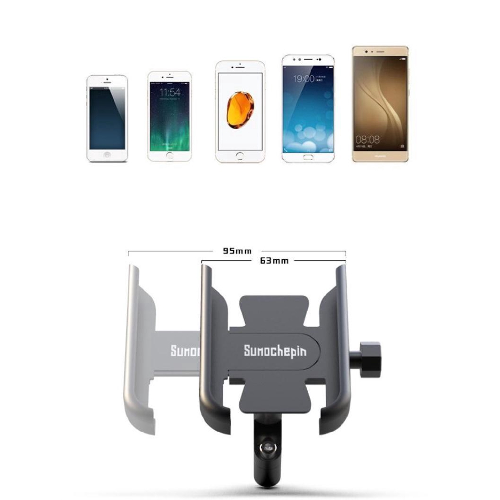 Giá đỡ điện thoại bằng hợp kim nhôm gắn tay lái xe máy/xe đạp có thể điều chỉnh | BigBuy360 - bigbuy360.vn