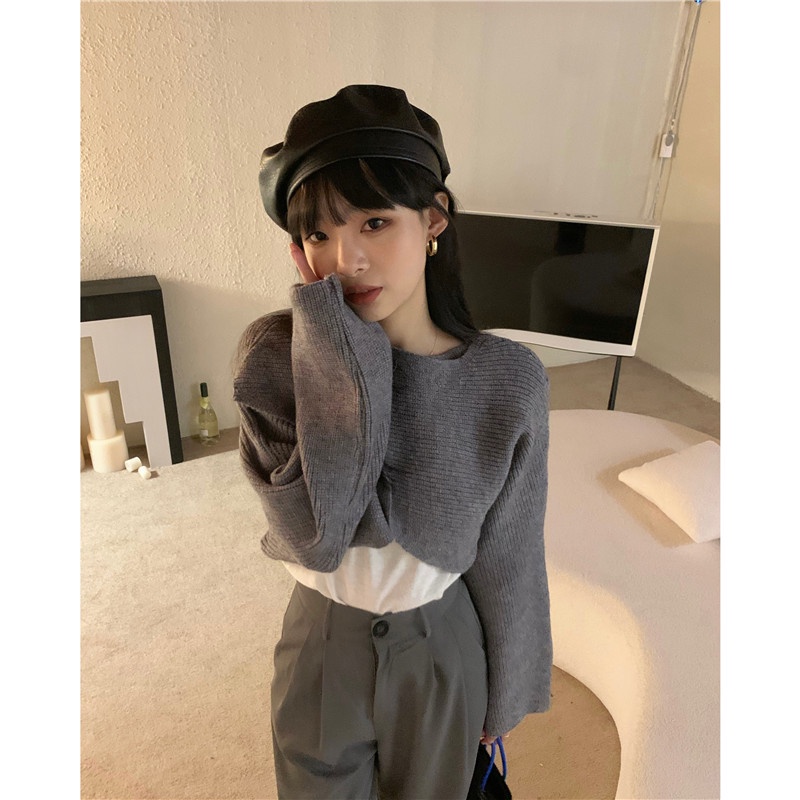Áo Sweater Dệt Kim Tay Dài Dáng Rộng Thiết Kế Mới Thời Trang Mùa Thu Dành Cho Nữ