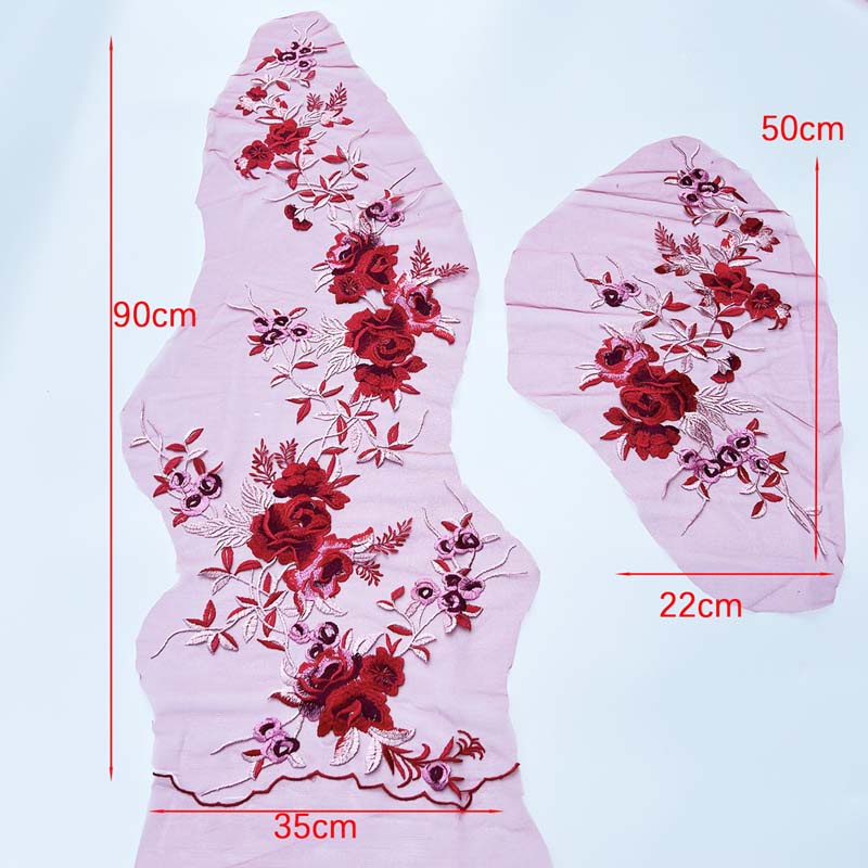 1 Bộ Miếng Dán Ủi Trang Trí Váy Cưới Thêu Ren Hoa 3D