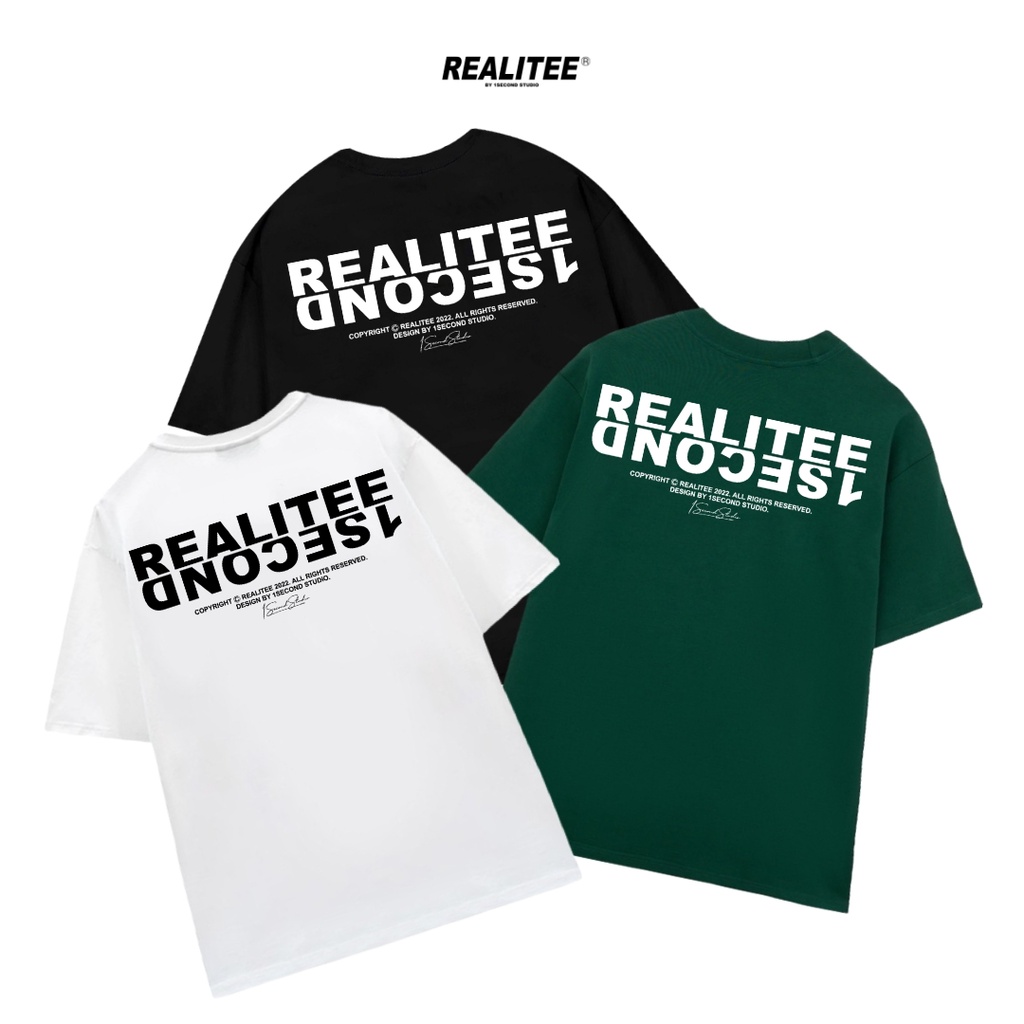 Áo Thun REALITEE x 1SECOND Chất Liệu Cotton 100%. Kiểu Dáng Unisex Form Rộng