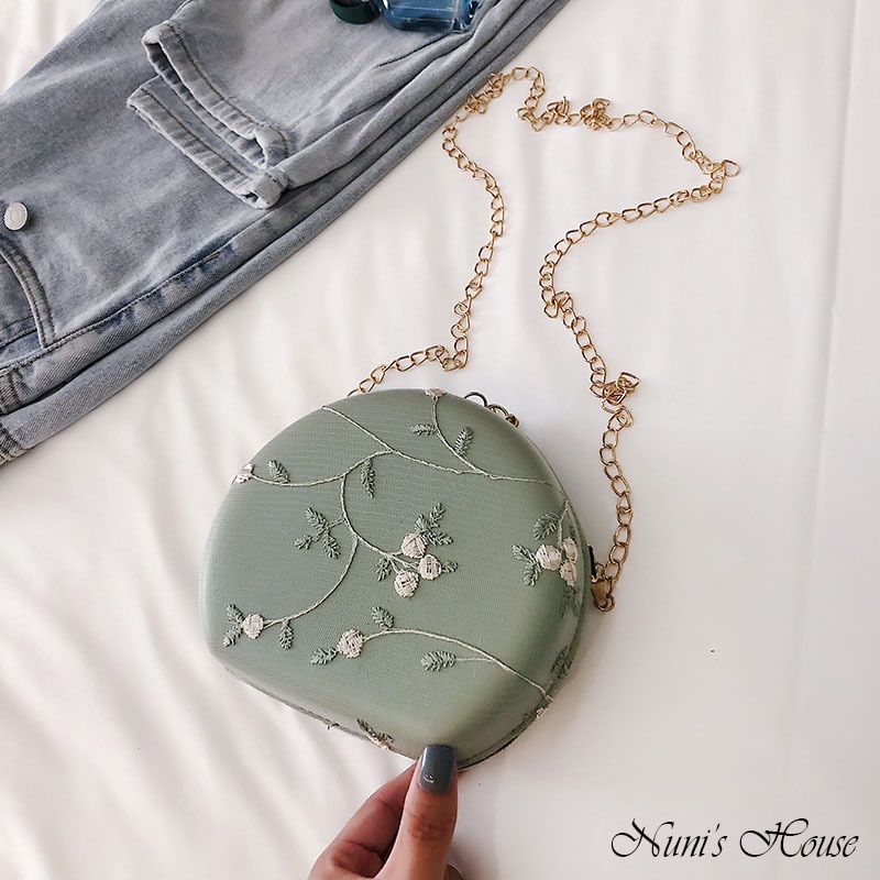 TÚI HỘP ĐEO CHÉO HỌA TIẾT CÀNH HOA SIÊU XINH, MÀU SẮC TRANG NHÃ, PHÙ HỢP MANG ĐI LỄ, CHÚC TẾT