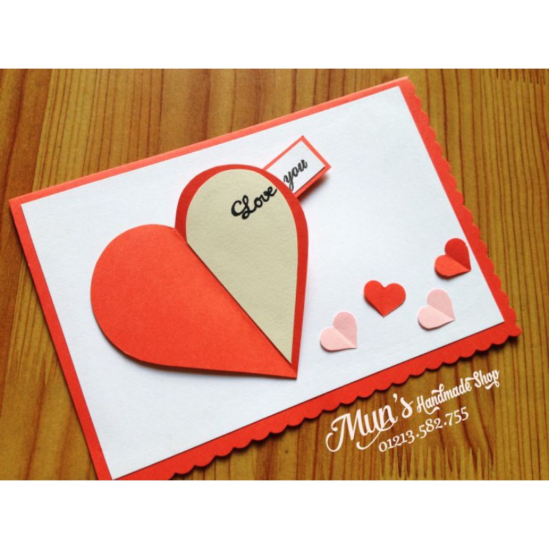 Thiệp hộp trái tim đỏ  ❤