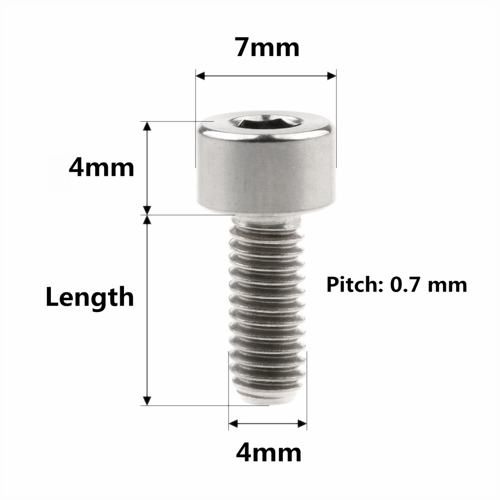 1 Bu Lông Ốc Vít Titan M4 X10 12 15 20mm Allen DIN912 Cho Xe Đạp