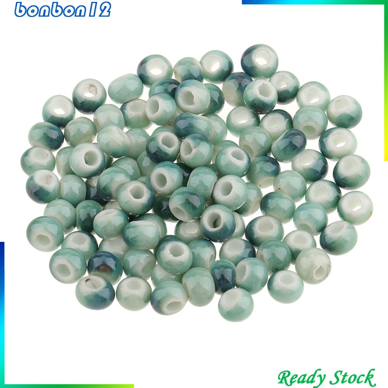 Set 100 Hạt Gốm Tròn Nhiều Màu Sắc Dùng Làm Trang Sức Diy 1