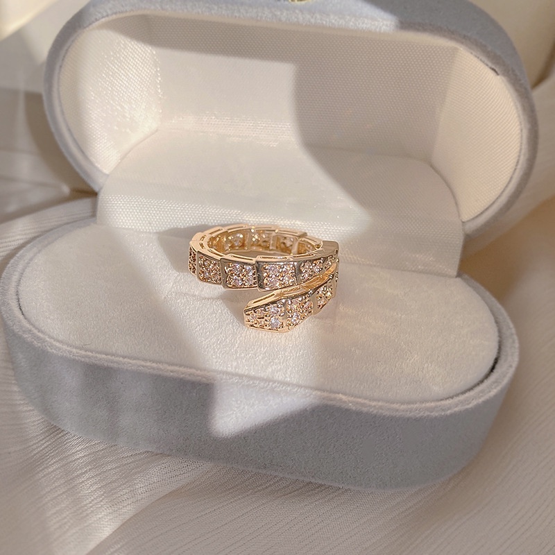 Nhẫn Hai Lớp Đính Đá Zircon Phong Cách Hàn Quốc Cá Tính Dành Cho Nữ