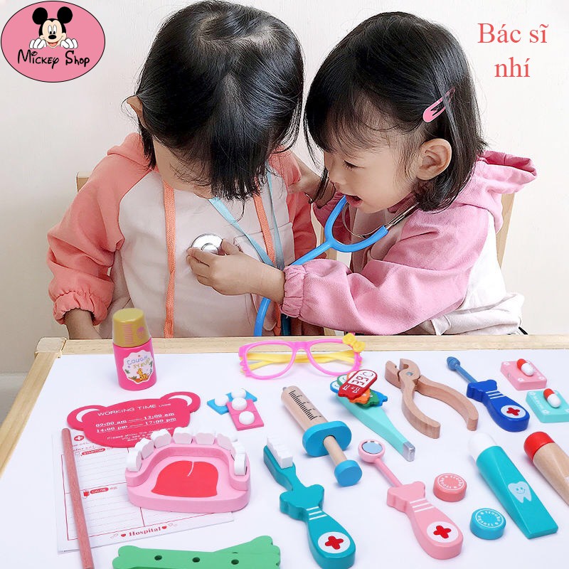 Bộ Đồ Chơi Bác Sỹ Gỗ Loại Đẹp 🚑🚑🚑 Cho Bé Tập Làm Bác Sỹ