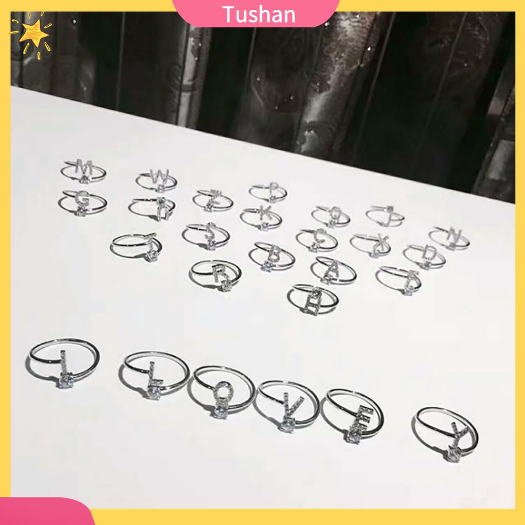 Nhẫn Đồng Khắc Chữ Thiết Kế Mở Có Thể Điều Chỉnh Kích Cỡ