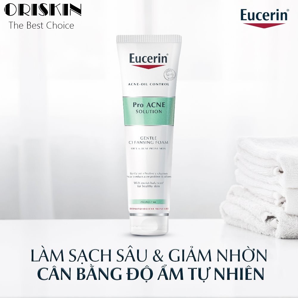 Eucerin Sữa Rửa Mặt Tạo Bọt Cho Da Nhờn Mụn Eucerin Pro Acne Cleansing Foam 150g