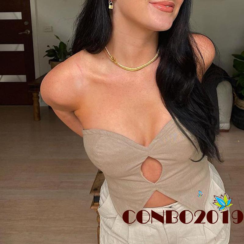 Áo Ống Cổ Chữ V Màu Trơn Thời Trang Dành Cho Nữ