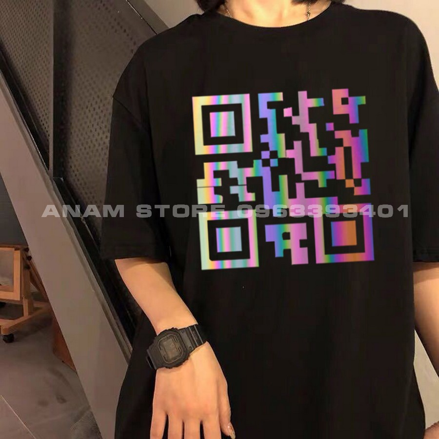 Áo thun phản quang 7 màu tay lỡ nam nữ QR