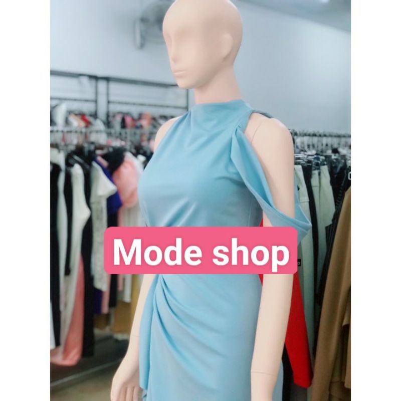 Đầm dạ hội lệch vai sát nách nhúng eo xẻ đùi (HÀNG CAO CẤP) kèm ảnh thật