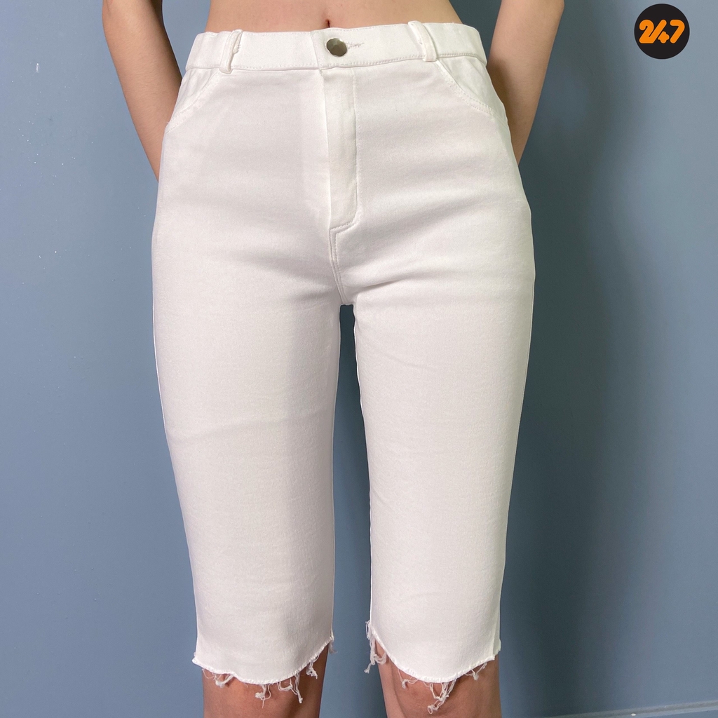 [Mã FADIRECT20 giảm 20K đơn 150K] Quần Jeans Ngố Lửng Nữ 2 Màu Đen Và Trắng - Quần Ngố Nữ