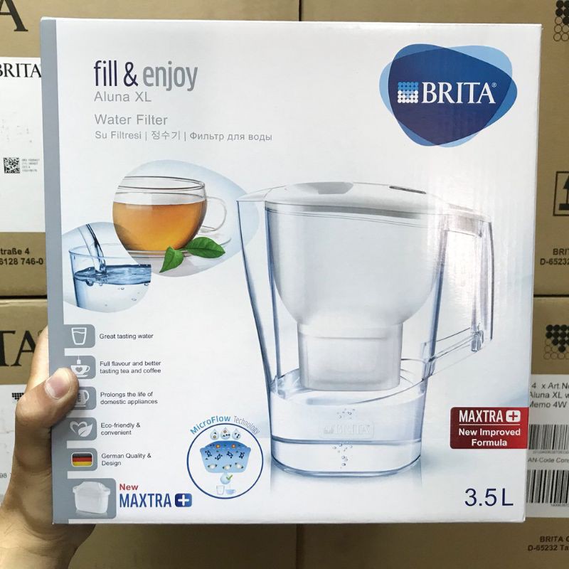 Bình lọc nước BRITA Aluna XL White 3.5L (có sẵn 1 lõi lọc Maxtra Plus)