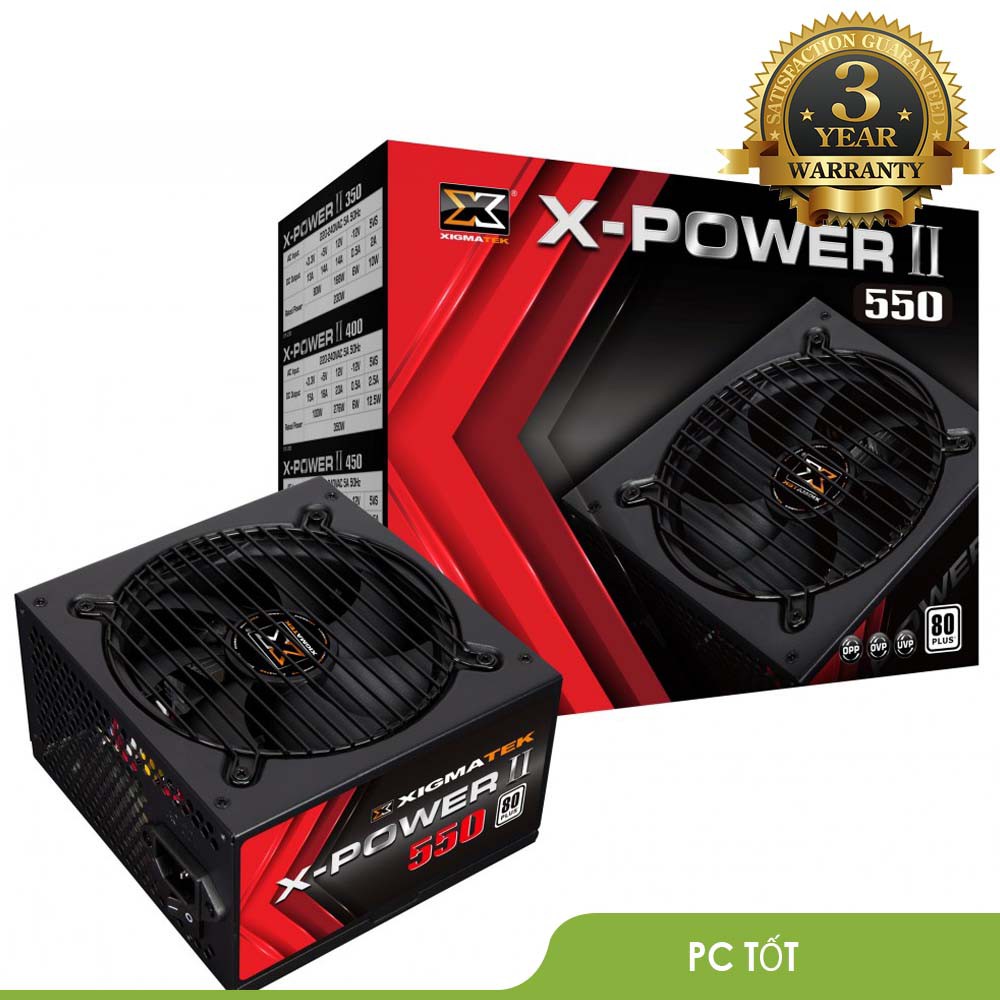 Nguồn máy tính XIGMATEK X-POWER II 550 (EN42456) 80PLUS-Bảo hành 36 T