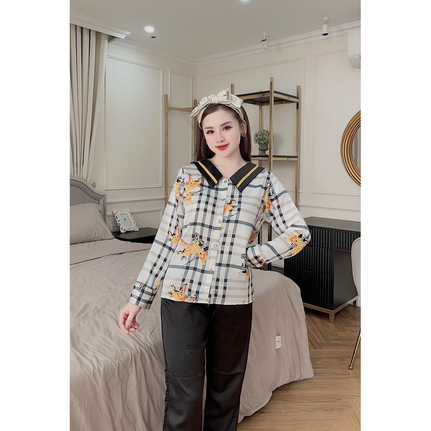 [RẺ VÔ ĐỊCH][FREE SHIP ]pijama nữ tay dài quần dài dể thương nhiều mẫu xinh tiểu thư cổ sen bèo lụa mango, latin cao cấp