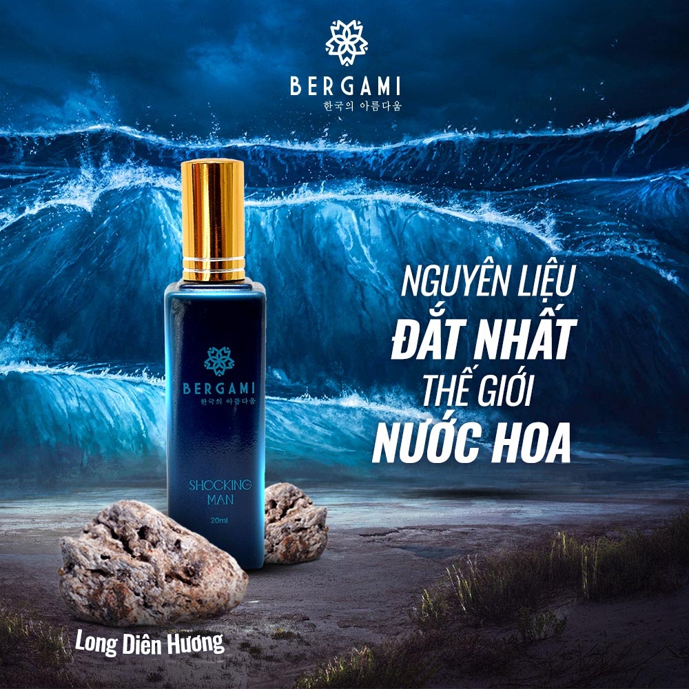 Combo Nước Hoa Nam Thơm Lâu Bergami Savage và Shocking Man, Nước Hoa Chính Hãng Mùi Hương Nam Tính, Lưu Hương 6H 35ml