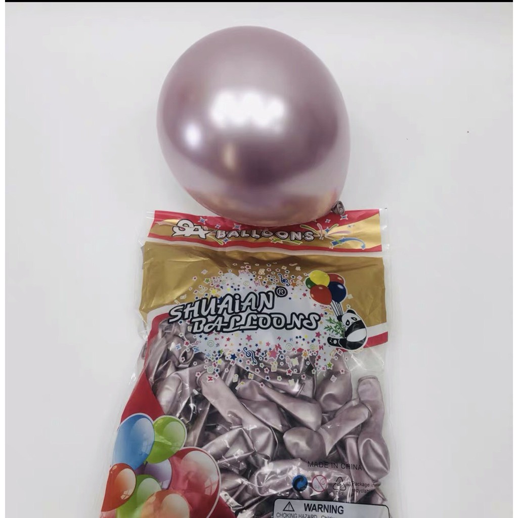 100 quả bóng bay chrome siêu nhũ 5 inch size mini ,Bóng chrome siêu nhũ dùng trang trí sinh nhật,trang trí sự kiện