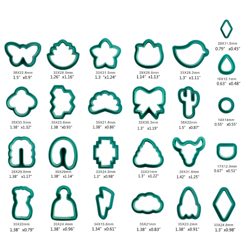 Bộ Dụng Cụ Cắt Đất Sét Bằng Nhựa Polymer Dùng Làm Trang Sức