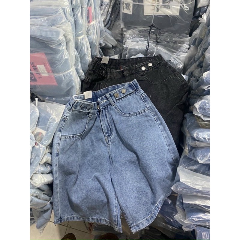 Quần short jean⚡️ Quần ngố bò cạp đỉa may gấu