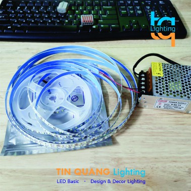 CUỘN LED DÂY 5 MÉT 12V, Cuộn led dây dán 12V 2835 * 120 led / Mét có keo 2 mặt