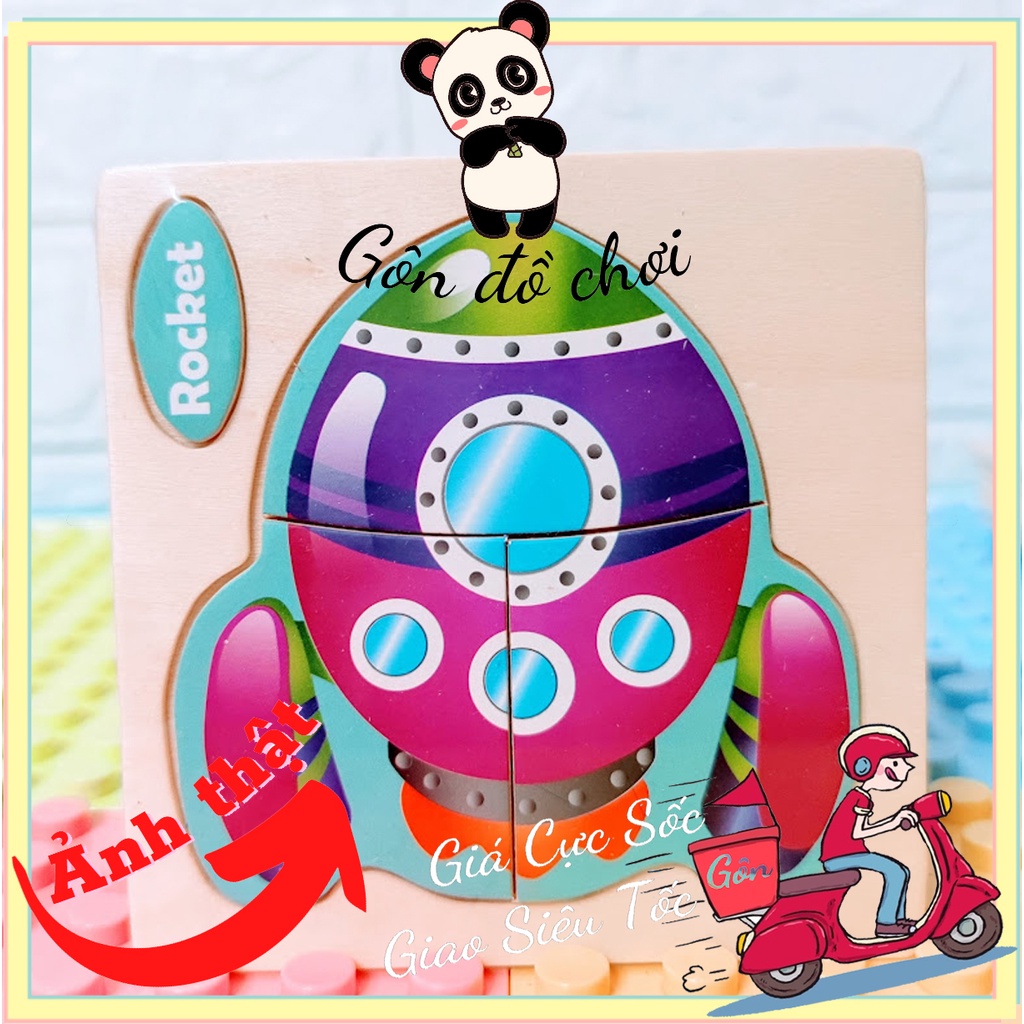 Đồ chơi ghép hình nổi 3D bằng gỗ - Đồ chơi gỗ thông minh Gôn đồ chơi