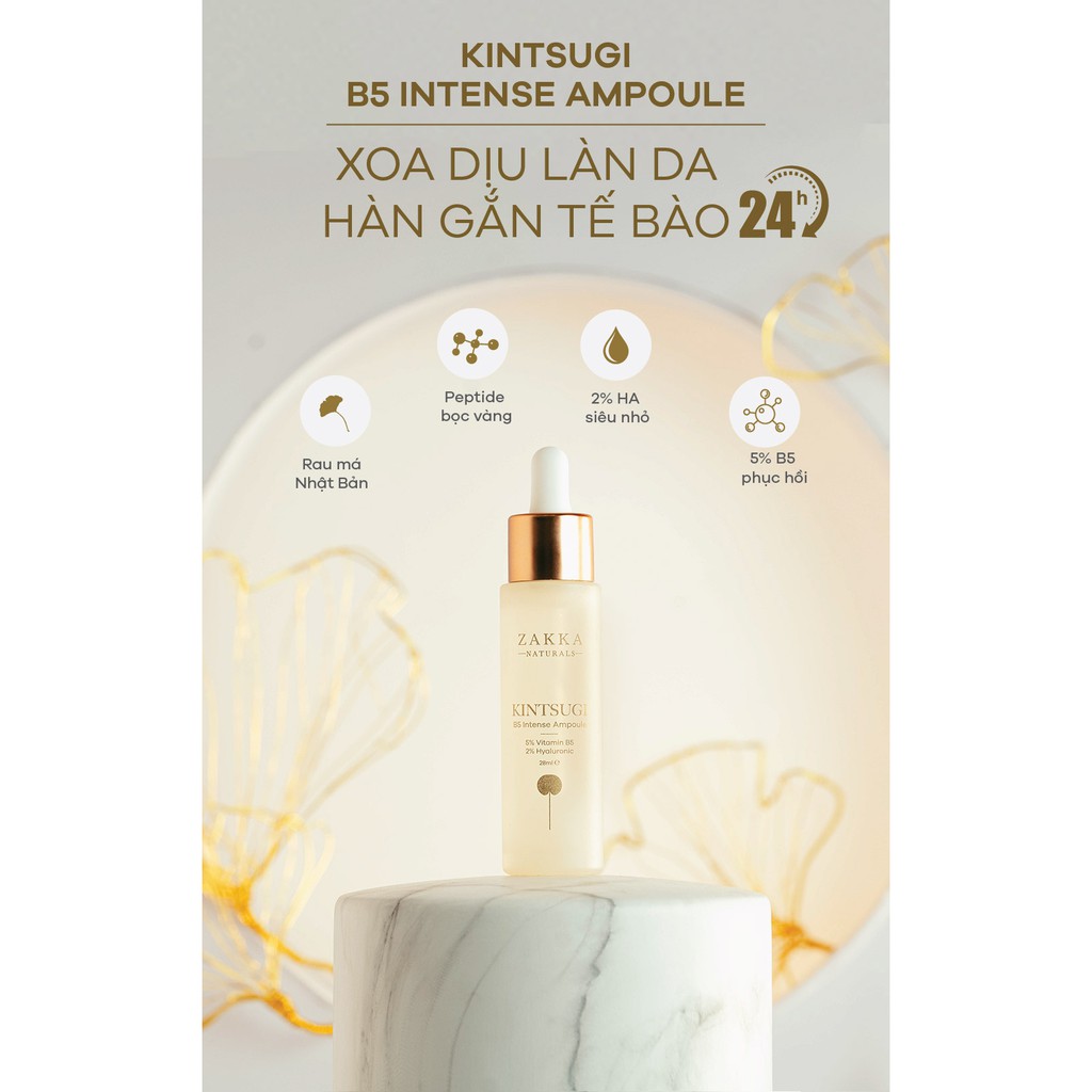 Tinh Chất (Ampoule) Peptide Phục Hồi Chứa Vàng Zakka Naturals Kintsugi B5 Intense Ampoule 28ml | BigBuy360 - bigbuy360.vn