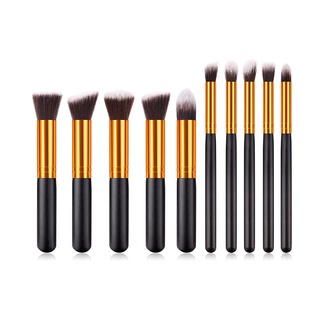 Set 5 cọ trang điểm cán gỗ đa năng cỡ lớn + 5 cọ nhỏ