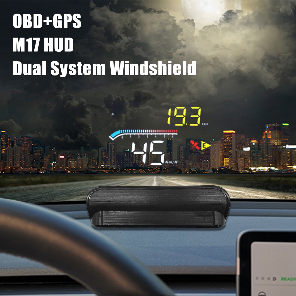 Máy Chiếu OBD + GPS M17 Hiển Thị Cảnh Báo Quá Tốc Độ Kính Chắn Gió