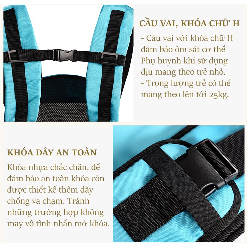 Địu ngồi em bé trợ lực 6 tư thế Baby Lab từ 0 - 36 tháng tuổi