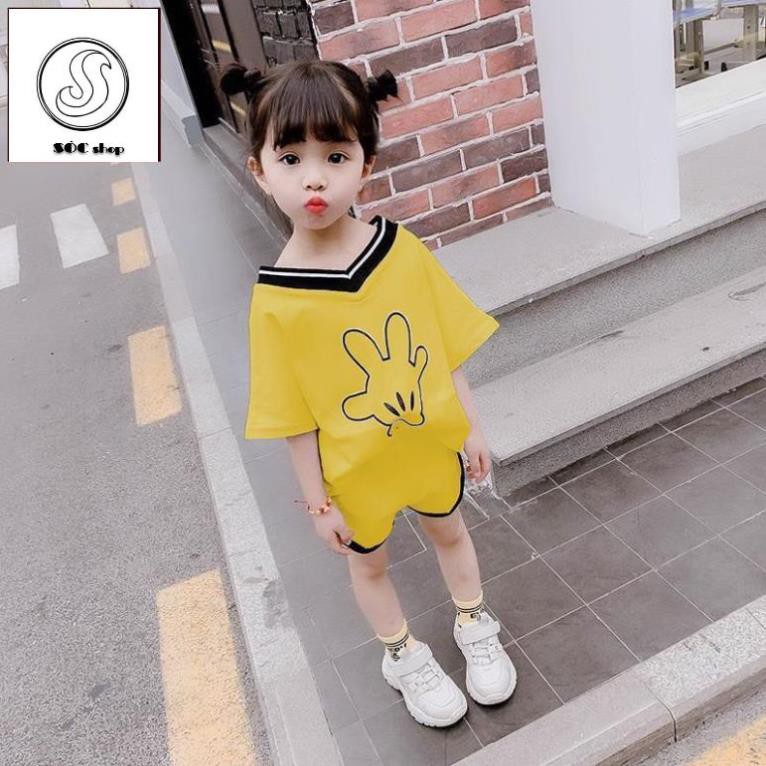 [NEW] Đồ bộ quần áo thun bé gái, ngắn tay mát mẻ, in mickey, may viền đẹp - Thời trang trẻ em - Bé Sóc shop (190519)