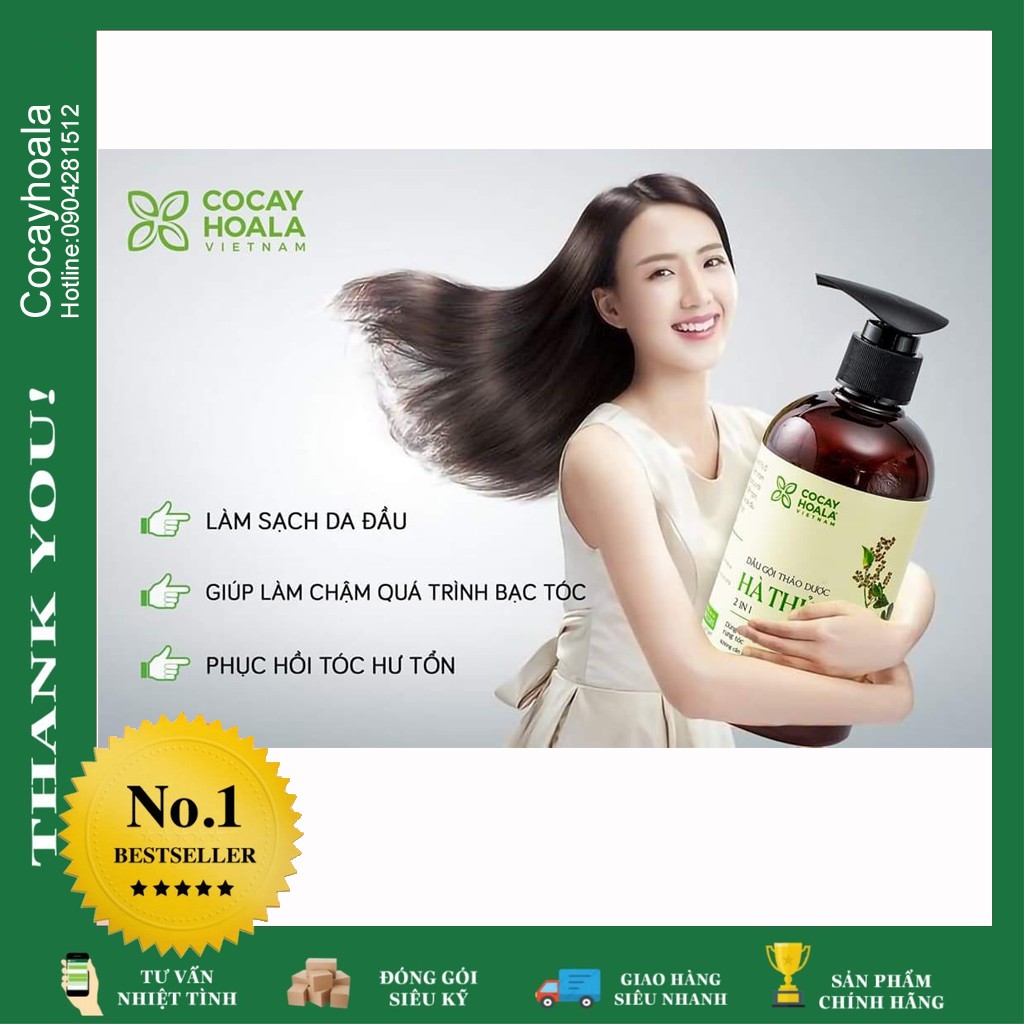 Dầu Gội Hà Thủ Ô 2in1 - Dầu Gội Ngăn rụng tóc, Giảm Rụng Tóc Bạc Tóc chống hói đầu Cocayhoala 300ml | BigBuy360 - bigbuy360.vn