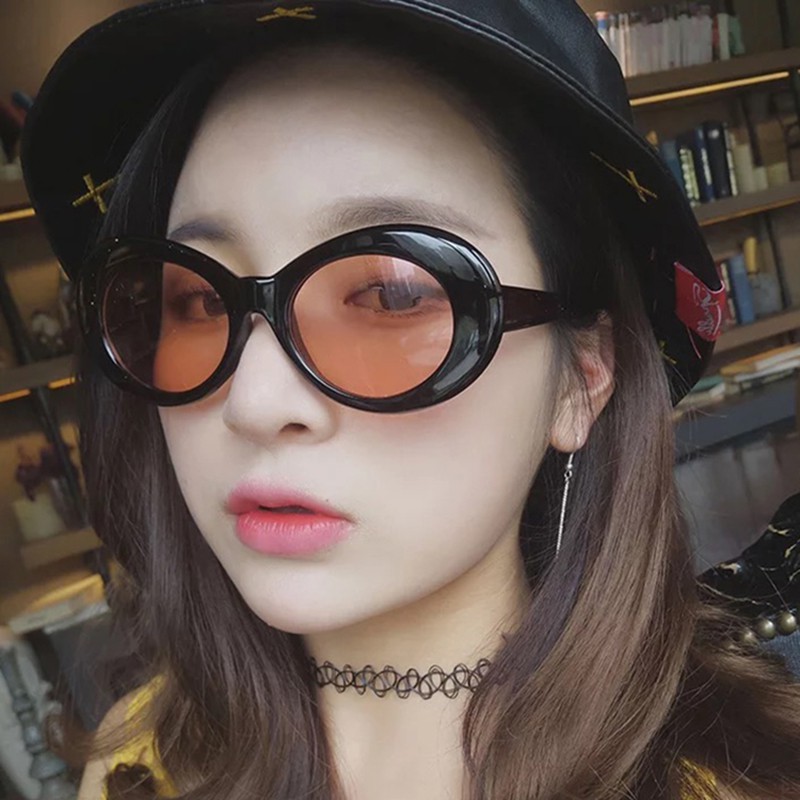 Kính mát tròng kiểu dáng oval thời trang cho nam nữ