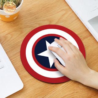 Tấm lót chuột hình tròn 22cm họa tiết Doraemon/ người sắt/ captain america/ hoạt hình dễ thương