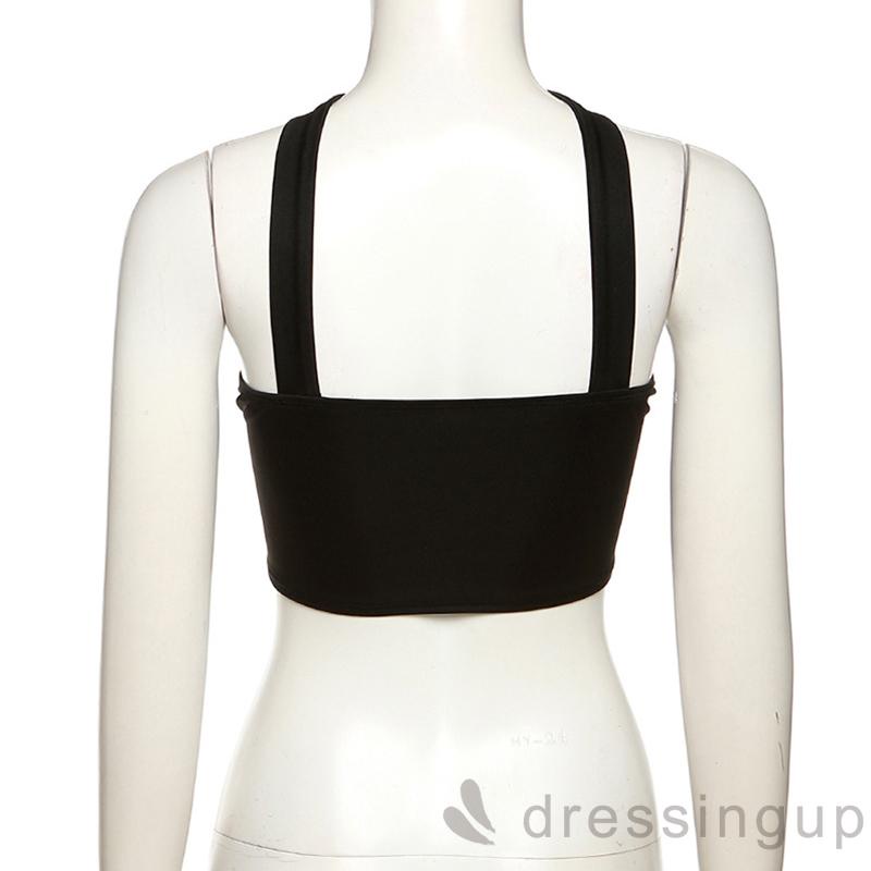 DRE-Female Summer Camisole, Letter Patterns Sleeveless Bandage Tank Tops, Pink, S/M/L