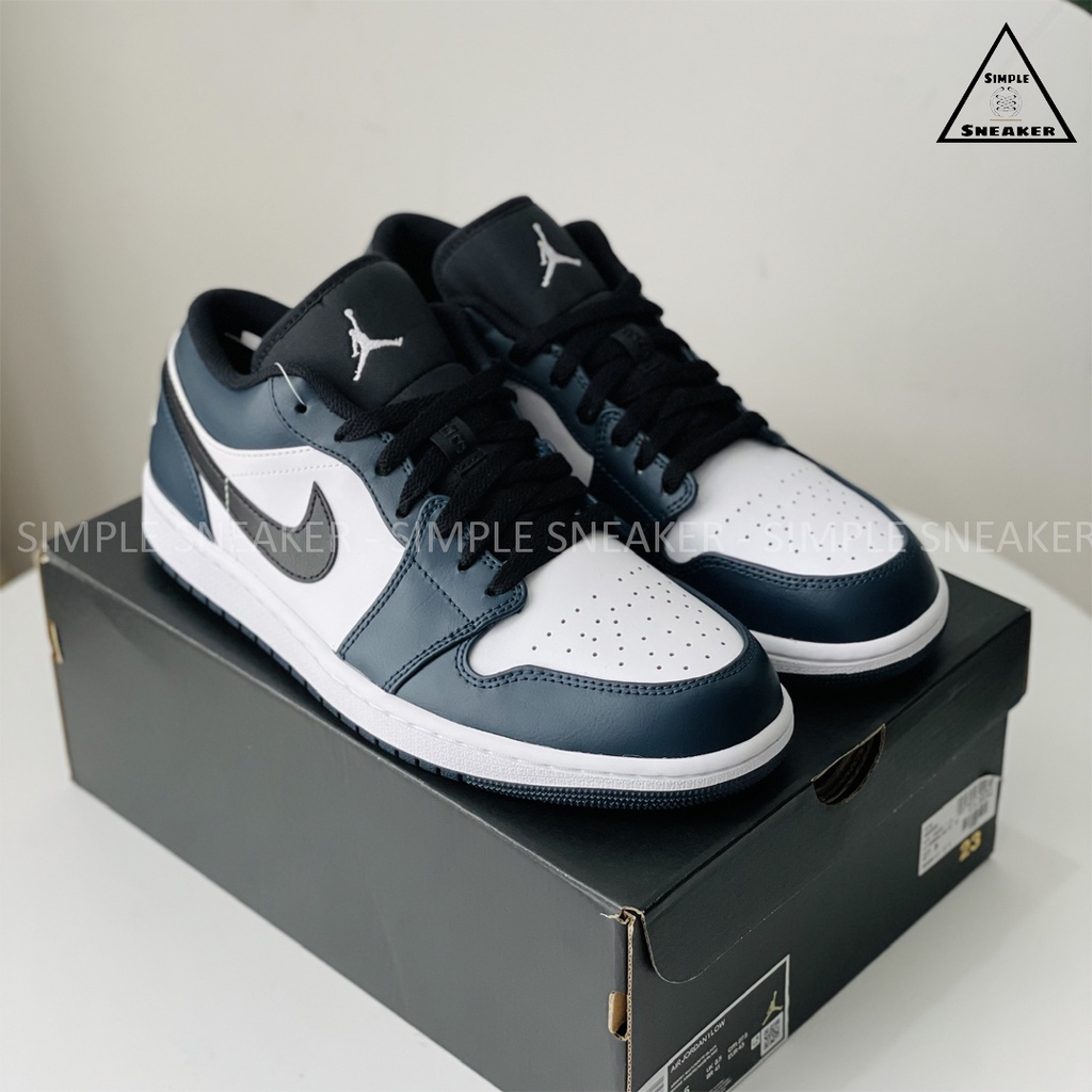 Giày Nike Jordan 1 Low Dark Teal 🔴CHÍNH HÃNG🔴 Nike Air Jordan 1 Cổ Thấp Xanh Navy  - Simple Sneaker