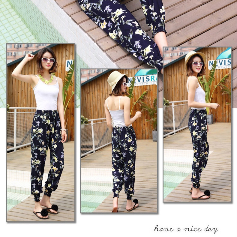 Quần Dài Ống Rộng Phong Cách Boho Size S-3XL Cho Nữ