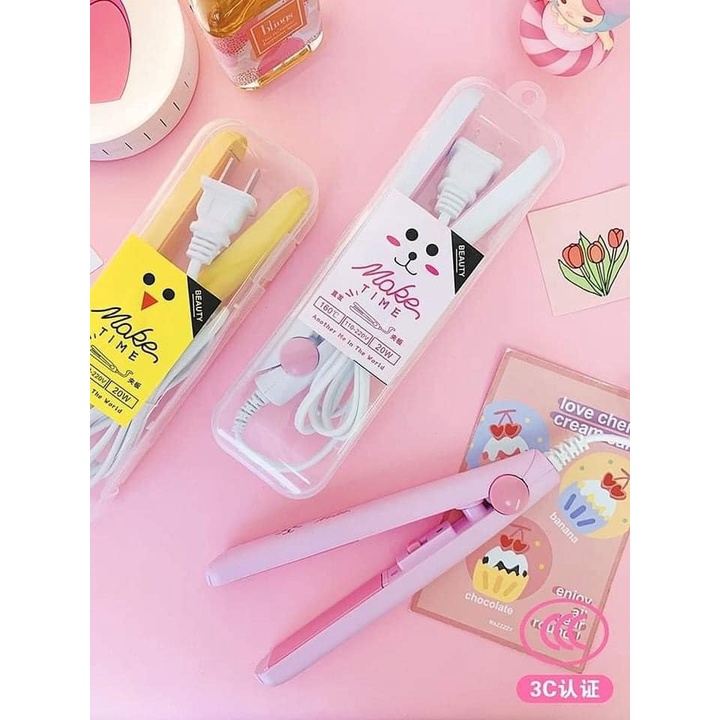 Máy duỗi tóc, uốn tóc, ép tóc mini dễ thương,